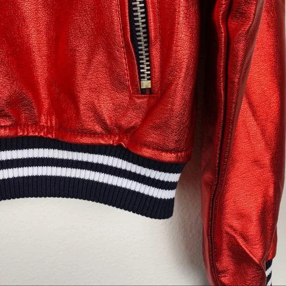 BLANK NYC Metallic Red Bomber Jacket - Picture 2 of 7